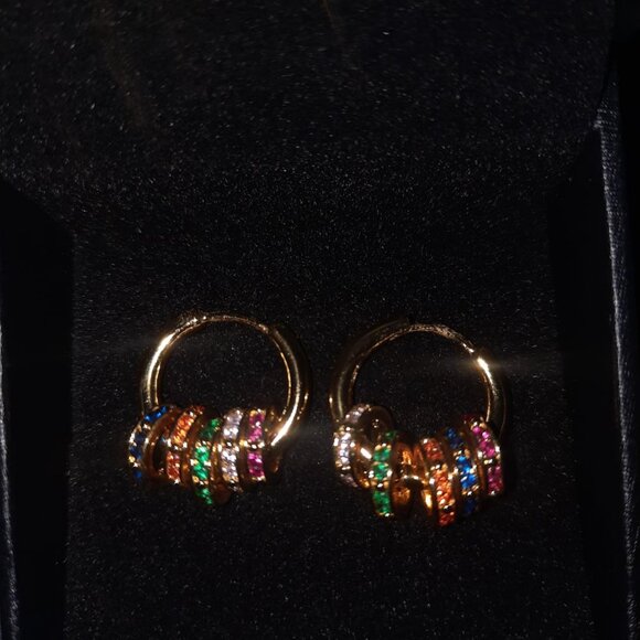 Neiman Marcus 14K Gold Plated Small Huggie Dangle Earrings